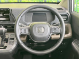 【純正革巻きステアリング】上質な革を使用することで、手にしっかり馴染みとても運転しやすいハンドルです♪