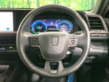 【純正革巻きステアリング】上質な革を使用することで、手にしっかり馴染みとても運転しやすいハンドルです♪