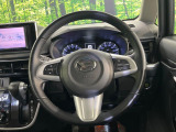 【純正革巻きステアリング】上質な革を使用することで、手にしっかり馴染みとても運転しやすいハンドルです♪