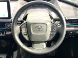 【純正革巻きステアリング】上質な革を使用することで、手にしっかり馴染みとても運転しやすいハンドルです♪