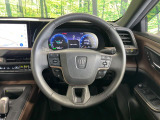 【純正革巻きステアリング】上質な革を使用することで、手にしっかり馴染みとても運転しやすいハンドルです♪