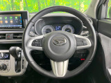 【純正革巻きステアリング】上質な革を使用することで、手にしっかり馴染みとても運転しやすいハンドルです♪