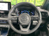 【純正革巻きステアリング】上質な革を使用することで、手にしっかり馴染みとても運転しやすいハンドルです♪