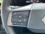 プロパイロット装備(運転支援システム)です。高速で前を走るクルマとの車間距離を維持するのでアクセル・ブレーキ・ハンドル操作をアシストします。