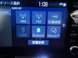 【Bluetooth機能付き】・・・ハンズフリー機能とスマートフォンにインストール済の音楽を聴くことができます。