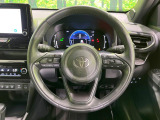 【純正革巻きステアリング】上質な革を使用することで、手にしっかり馴染みとても運転しやすいハンドルです♪