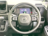【純正革巻きステアリング】上質な革を使用することで、手にしっかり馴染みとても運転しやすいハンドルです♪