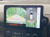 【パノラミックビューモニター】専用のカメラにより、上から見下ろしたような視点で360度クルマの周囲を確認することができます☆死角部分も確認しやすく、狭い場所での切り返しや駐車もスムーズに行えます。