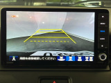 リアカメラ付で、後方をナビ画面で確認。車庫入れも安心です。もちろん、バックギアと連動しています。