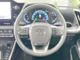 【純正革巻きステアリング】上質な革を使用することで、手にしっかり馴染みとても運転しやすいハンドルです♪