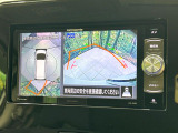 【アラウンドビューモニター】専用のカメラにより、上から見下ろしたような視点で360度クルマの周囲を確認することができます☆死角部分も確認しやすく、狭い場所での切り返しや駐車もスムーズに行えます。