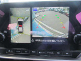 【アラウンドビューモニター装備】 バックカメラによる後方の確認だけでなく4つのカメラで真上から見ている様に周囲360度を写し出し、自車周辺の詳細な状況を確認出来ます。狭い場所での取り回しも安心です。