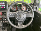 【純正革巻きステアリング】上質な革を使用することで、手にしっかり馴染みとても運転しやすいハンドルです♪