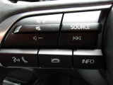オーディオの音量やチャンネル操作ができるスイッチが、ハンドルに付いています。運転中でも、操作が行えて非常に安全・便利です!