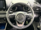 【純正革巻きステアリング】上質な革を使用することで、手にしっかり馴染みとても運転しやすいハンドルです♪