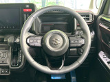 【純正革巻きステアリング】上質な革を使用することで、手にしっかり馴染みとても運転しやすいハンドルです♪