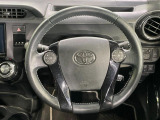【純正革巻きステアリング】上質な革を使用することで、手にしっかり馴染みとても運転しやすいハンドルです♪