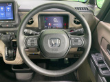【純正革巻きステアリング】上質な革を使用することで、手にしっかり馴染みとても運転しやすいハンドルです♪