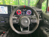 【純正革巻きステアリング】上質な革を使用することで、手にしっかり馴染みとても運転しやすいハンドルです♪