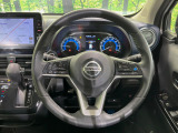 【純正革巻きステアリング】上質な革を使用することで、手にしっかり馴染みとても運転しやすいハンドルです♪