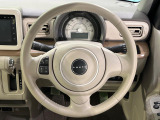 【純正革巻きステアリング】上質な革を使用することで、手にしっかり馴染みとても運転しやすいハンドルです♪