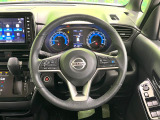 【純正革巻きステアリング】上質な革を使用することで、手にしっかり馴染みとても運転しやすいハンドルです♪