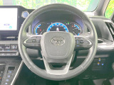 【純正革巻きステアリング】上質な革を使用することで、手にしっかり馴染みとても運転しやすいハンドルです♪
