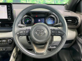 【純正革巻きステアリング】上質な革を使用することで、手にしっかり馴染みとても運転しやすいハンドルです♪