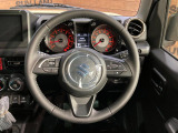 【純正革巻きステアリング】上質な革を使用することで、手にしっかり馴染みとても運転しやすいハンドルです♪
