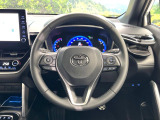 【純正革巻きステアリング】上質な革を使用することで、手にしっかり馴染みとても運転しやすいハンドルです♪