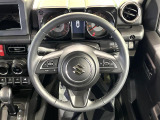 【純正革巻きステアリング】上質な革を使用することで、手にしっかり馴染みとても運転しやすいハンドルです♪