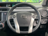 【純正革巻きステアリング】上質な革を使用することで、手にしっかり馴染みとても運転しやすいハンドルです♪