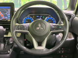 【純正革巻きステアリング】上質な革を使用することで、手にしっかり馴染みとても運転しやすいハンドルです♪