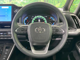【純正革巻きステアリング】上質な革を使用することで、手にしっかり馴染みとても運転しやすいハンドルです♪