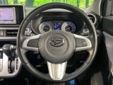 【純正革巻きステアリング】上質な革を使用することで、手にしっかり馴染みとても運転しやすいハンドルです♪