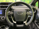 【純正革巻きステアリング】上質な革を使用することで、手にしっかり馴染みとても運転しやすいハンドルです♪