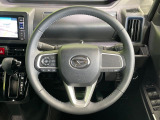 【純正革巻きステアリング】上質な革を使用することで、手にしっかり馴染みとても運転しやすいハンドルです♪