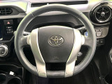 【純正革巻きステアリング】上質な革を使用することで、手にしっかり馴染みとても運転しやすいハンドルです♪