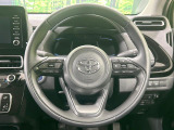 【純正革巻きステアリング】上質な革を使用することで、手にしっかり馴染みとても運転しやすいハンドルです♪