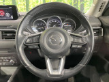 【純正革巻きステアリング】上質な革を使用することで、手にしっかり馴染みとても運転しやすいハンドルです♪