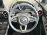 【純正革巻きステアリング】上質な革を使用することで、手にしっかり馴染みとても運転しやすいハンドルです♪
