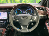 【純正革巻きステアリング】上質な革を使用することで、手にしっかり馴染みとても運転しやすいハンドルです♪