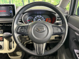 【純正革巻きステアリング】上質な革を使用することで、手にしっかり馴染みとても運転しやすいハンドルです♪