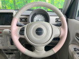 【純正革巻きステアリング】上質な革を使用することで、手にしっかり馴染みとても運転しやすいハンドルです♪