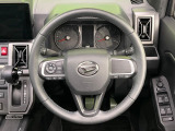 【純正革巻きステアリング】上質な革を使用することで、手にしっかり馴染みとても運転しやすいハンドルです♪