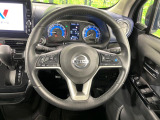 【純正革巻きステアリング】上質な革を使用することで、手にしっかり馴染みとても運転しやすいハンドルです♪