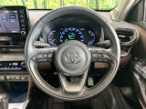【純正革巻きステアリング】上質な革を使用することで、手にしっかり馴染みとても運転しやすいハンドルです♪