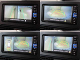 パノラミックビューモニター付きです。車両を上から見たような映像をナビゲーション画面に表示。運転席からの目視だけでは見にくい、車両周辺の状況をリアルタイムでしっかり確認できます。