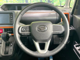 【純正革巻きステアリング】上質な革を使用することで、手にしっかり馴染みとても運転しやすいハンドルです♪