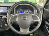 【純正革巻きステアリング】上質な革を使用することで、手にしっかり馴染みとても運転しやすいハンドルです♪
